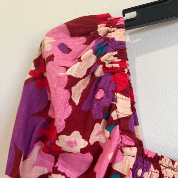 NWT FREE PEOPLE Ariana Floral Cottagecore Printed Top long sleeves cuffed Sz XS - Picture 6 of 12